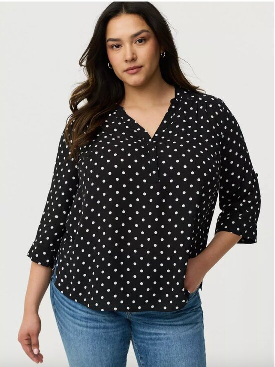torrid Tops - Torrid Harper Georgette Straight Hem Blouse Pullover Polka Dot Womens 2X NWT